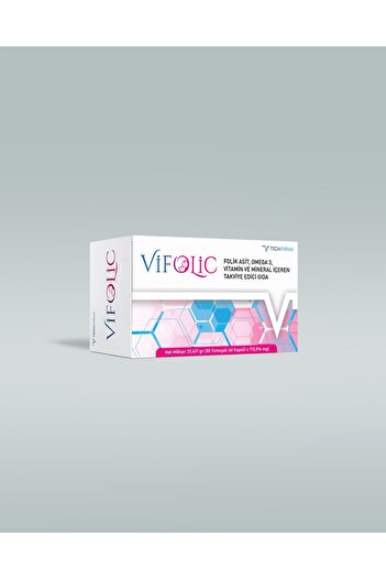 Tedafarma Vifolic Food Supplement - Containing Folic Acid, Omega 3, Vitamins and Minerals, 30 Soft Gel Capsules