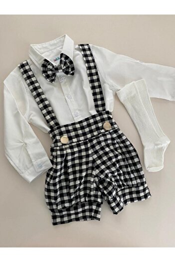 tubibebe Excludes Shirt. Plaid Shorts Model Special Day Costume (SALOPET BOW TIE AND SOCKS - EXCLUDES SHIRT.)
