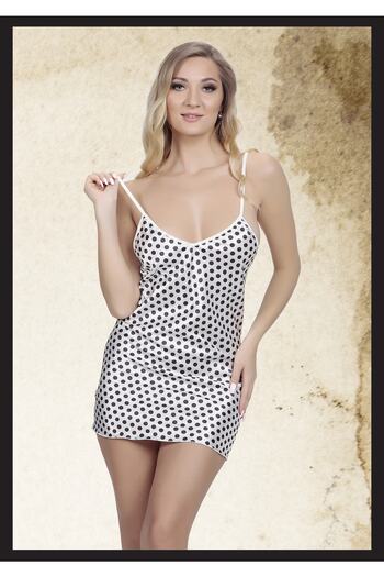 Didolim Women's Dot Patterned Nightgown New Season New Attractive Design Dress