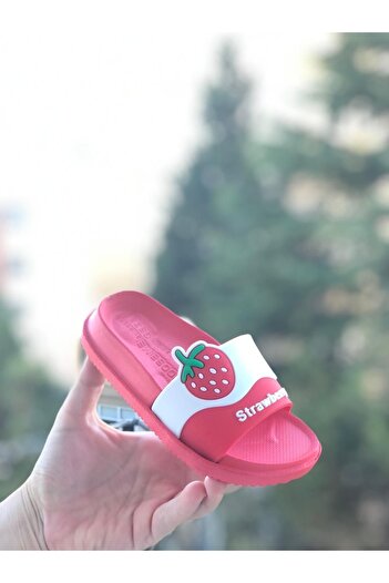 Bold Boutique Papuci pentru copii, papuci pentru copii cu talpă anti-alunecare, papuci pentru piscină de mare, papuci cu model de căpșuni
