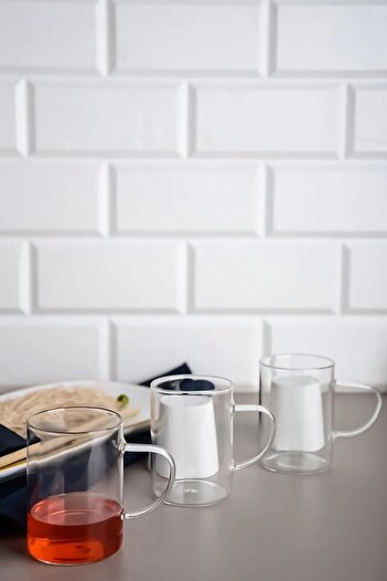 SERAMİKCİ 6 Pieces Borosilicate Heat Resistant 200ml Mug