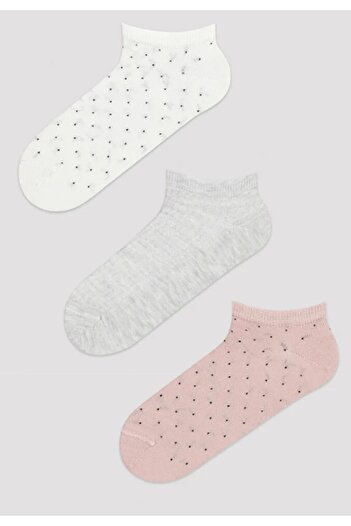 Penti Dot Pattern Multicolored 3-Piece Women's Booties Socks