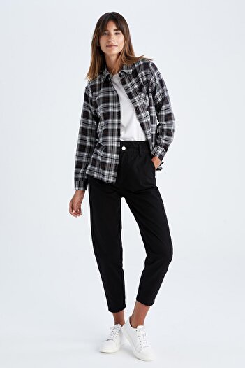 DeFacto Regular Fit Shirt Collar Flannel Long Sleeve Shirt