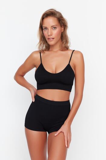 Trendyol Collection Chiloți tricotați boxer negri fără cusături/fără cusături THMAW23KU00135