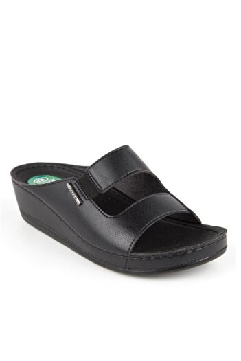 Muya Panna 31136-001 Papuci de damă cu talpă anatomică cu gel pentru călcâi Negru 36-40