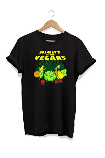 remonz Σειρά Food Night of the Vegans Μπλουζάκι με στάμπα 100% βαμβάκι σε μεγάλο μέγεθος