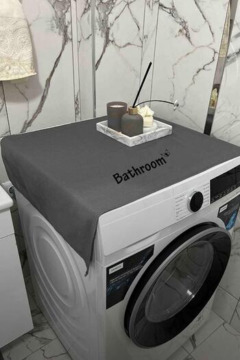 BAGAND Bathroom Printed Gray Washing Machine Cover