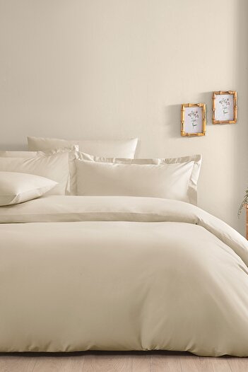Puffy Naturalis Double Ranforce Washable Duvet Cover Set - Beige