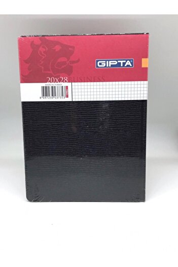 Gıpta Business 20x28 160 coli Notebook cu copertă rigidă în carouri negru