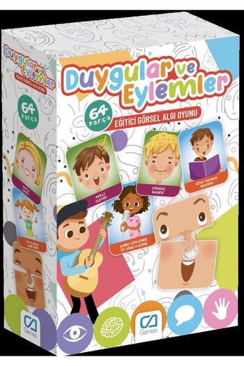 CA Games Emotions & Actions 64 Pieces Educational Visual Perception Card Game for Kids 3 Years Old and up