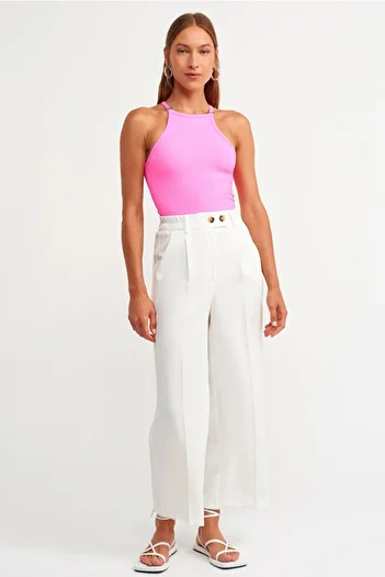 Dilvin Pink Neon Crop Top Bustier - With Accessories