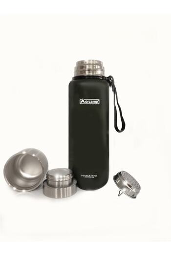 Orcamp Stainless Steel Water Bottle with Cup and Strainer Thermos 304 1.5l