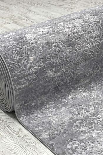 ELVİRAHOME Elvira Home Emboss Saltanat Gray Four Seasons Washable Non-Slip Base Cutting Mat