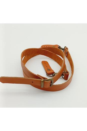 angel çanta aksesuar Real Leather Adjustable Long Handle 2x130 Orange Tan Antique Metal