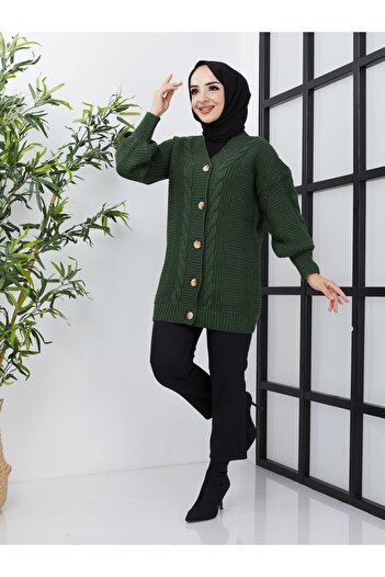 Pamuk Butik Women's Knitwear Knitted Patterned Cardigan