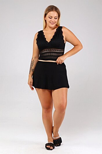 Seamoda Black Beach Swimsuit - Relaxed Fit