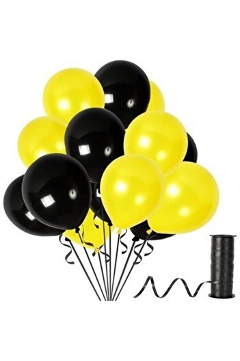Parti Furyası Black Yellow 30 Pieces Birthday Chain Balloon Set