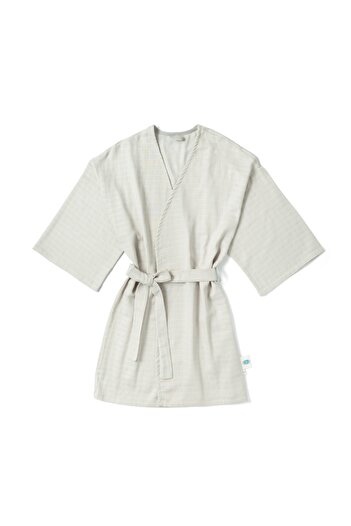 DEUX LAPINS 100% Cotton Kimono Women's Dressing Gown Cotton Gray - Gray