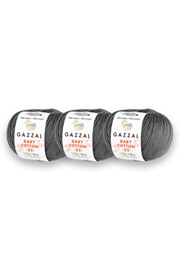 Gazzal Baby Cotton 25gr 3 Pack Amigurimi Punch Hand Knitting Yarn Taka Yarn (3450)