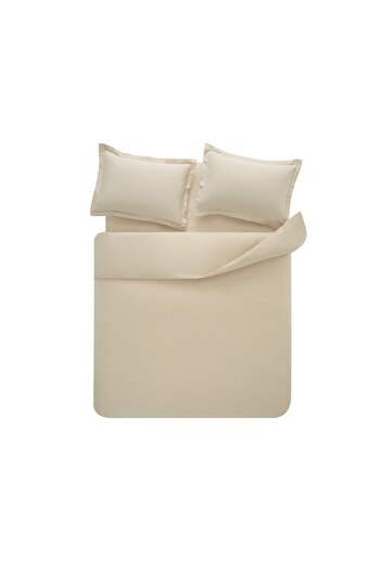 Puffy Naturalis Double Ranforce Washable Duvet Cover Set - Beige