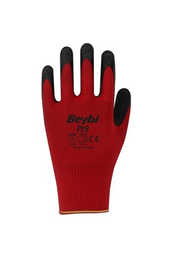 Beybi Nitrile Poly Pl9 Size 9 Red Black Work Gloves 12 Pack Glassworker Gloves (12 Pack)