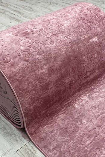 ELVİRAHOME Elvira Home Emboss Saltanat Powder Four Seasons Washable Non-Slip Base Cutting Mat