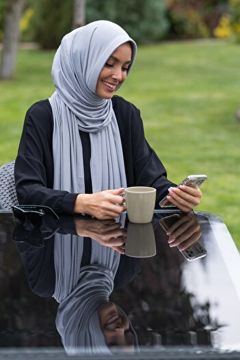 ELANS Combed Cotton Ready Shawl Stone Gray
