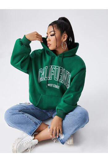 Machetta 'Large Size' Hooded California Printed Oversize Sweatshirt