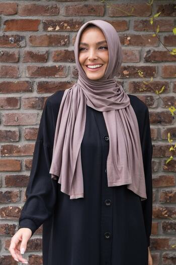 ELANS Combed Cotton Ready Practical Shawl Dark Mink