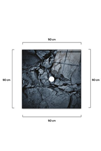 Decorita Cam Avize Göbeği | Doğal Taş Desen | 50cm X 50cm