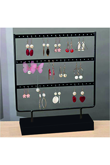 Tiydem Earring Display Stand, Metal Earring Organizer, Black Color Metal Earring Jewelry Stand Organizer