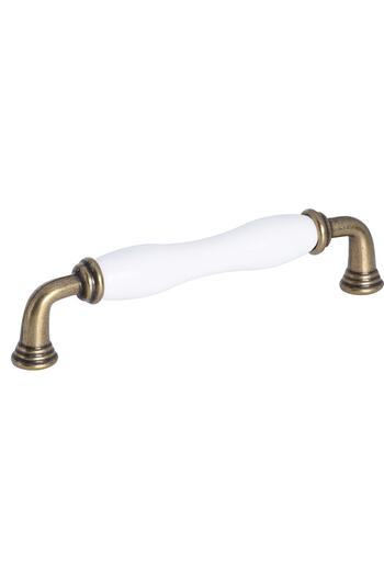 Porcellana Perla Mâner de bucătărie din porțelan de 12,8 cm - Mobilier cu sertar dulap din safir alb și galben antic - STK7896