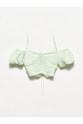 Dilvin Γυναικείο μπαλόνι μανίκι Crop Top 50154