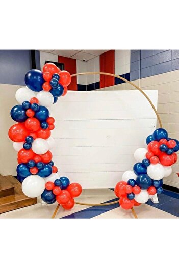 Parti dolabı 60's 20 Metallic Dark Blue, 20 White, 20 Red Colors Balloon and 5m Balloon Chain