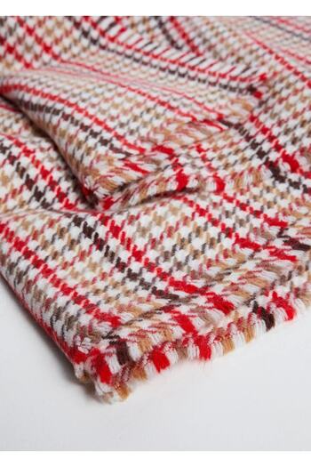 MANGO Woman Gestrickter Schal mit Hahnentrittmuster