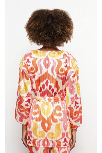 LC Waikiki Dámské kimono s dlouhým rukávem s šálovým límcem