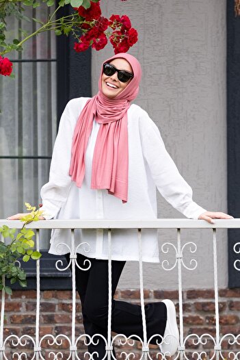 ELANS Combed Cotton Ready Practical Shawl Scarf Dried Rose