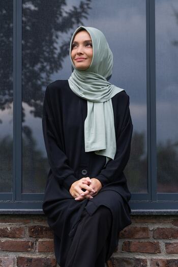ELANS Combed Cotton Ready Practical Shawl Scarf Water Green