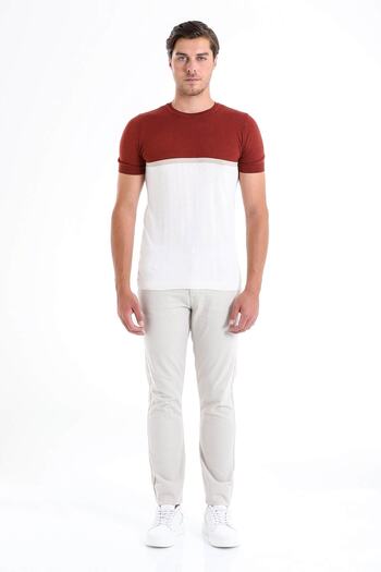 Hatemoğlu Tile Regular Fit Patterned Crew Neck Knitwear T-Shirt