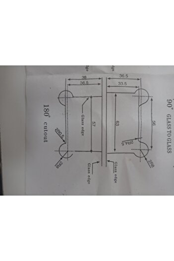 KAHE Glass Door Hinge - Glass to Glass Gold 2090