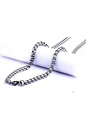 The Collection Interlocking Steel Men's Necklace Chain 3 Mm 60 Cm