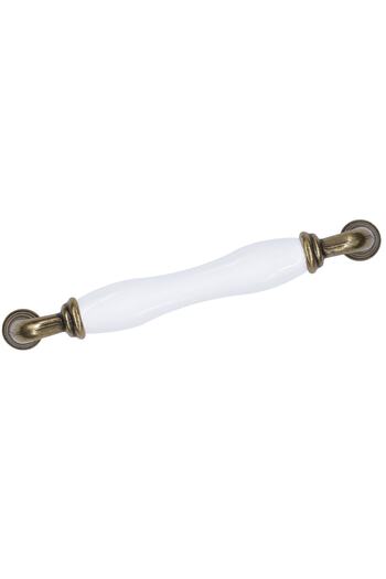 Porcellana Perla Mâner de bucătărie din porțelan de 12,8 cm - Mobilier cu sertar dulap din safir alb și galben antic - STK7896