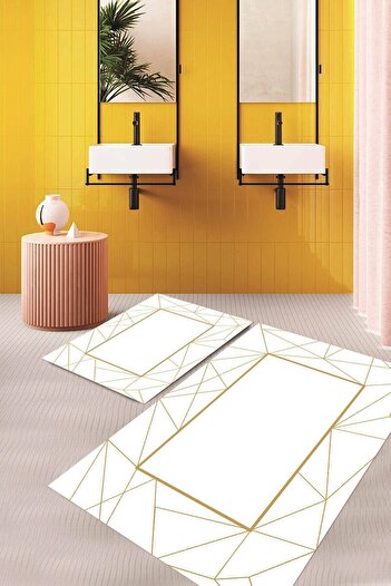 Alkilim Digital Printed Non-Slip Base Washable Double Bath Mat Bathroom Carpet Toilet Set Akkz-ht-427