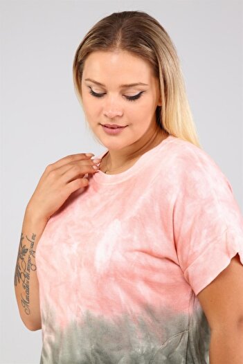 Seamoda Pink Anthracite T-Shirt with Side Slits