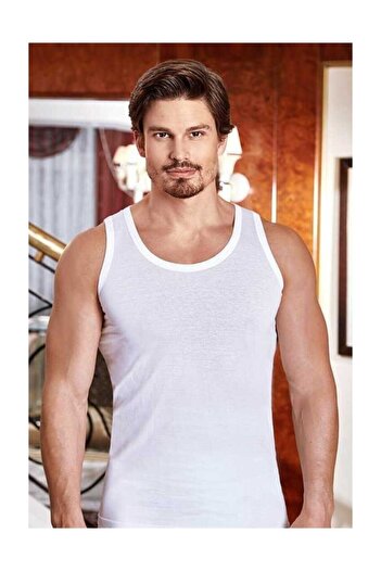 Berrak 1020 White Jersey Men's 3 Pack Custom Stitched Singlet 100% Cotton