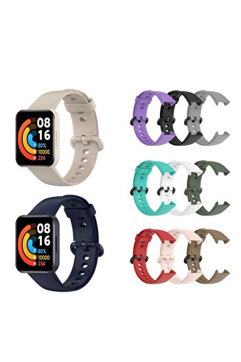 Fibaks Xiaomi Redmi Watch 2 Lite Uyumlu Kordon Akıllı Saat Bileklik Kordonu Silikon Kayış
