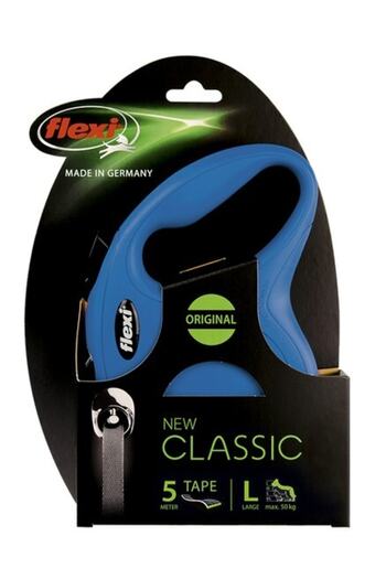 Flexi New Classic Blue Automatic Stripe Dog Walking Collar-L