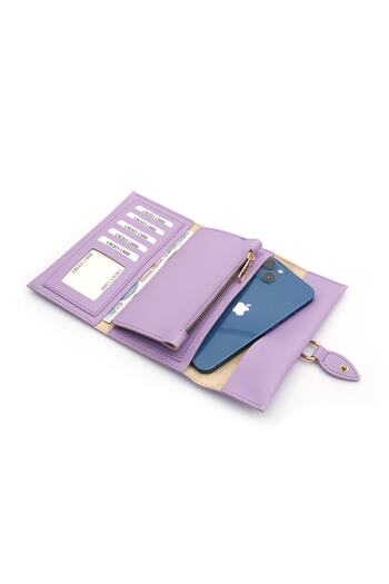 Womancraft Wallet Soft Leather Buckle Lilac Women's Wallet Accessory