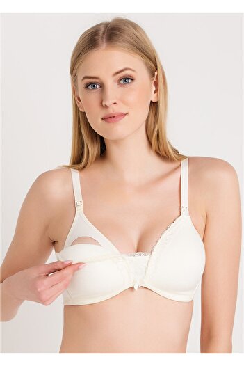 Magic Form 5761 Scallop Lace Thin Sponge Nursing Bra - Ecru