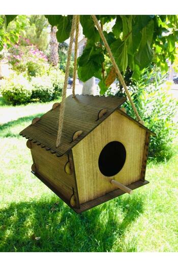 GülPet Birdhouse Bird Nest Wooden Bird Nest Decorative Bird Nest Garden Decoration
